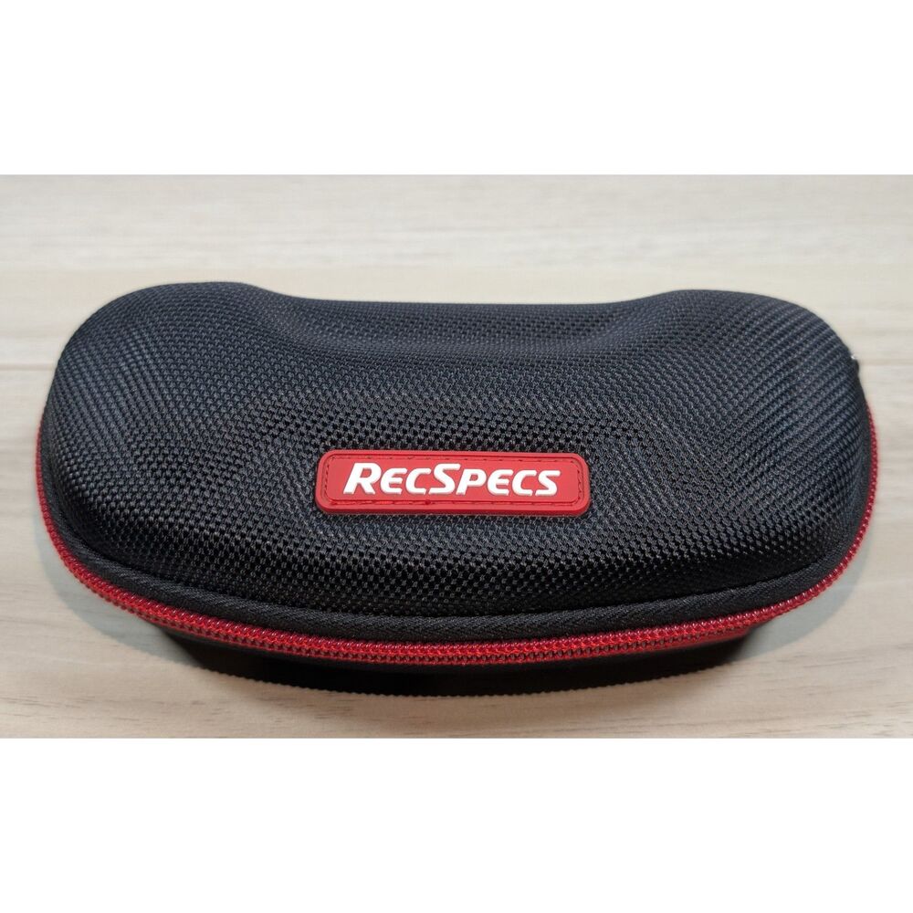 Rec Specs Hard Shell Eyeglass Case Black Red Zip Protective Case